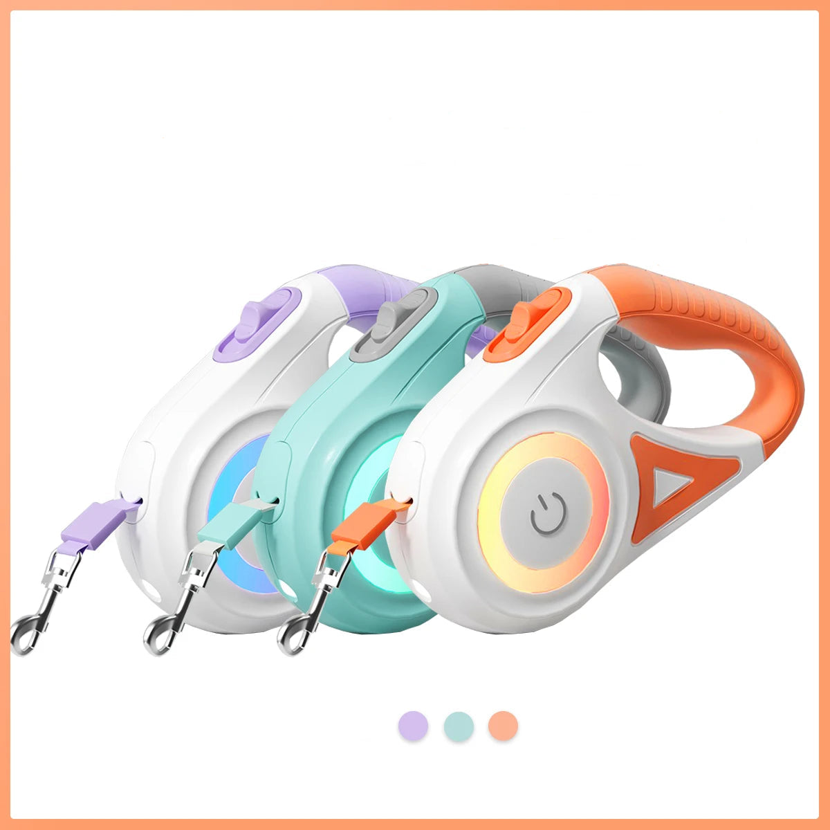 LED-Koppel För Hundar Och Katter – Utdragbart Reflextkoppel Med Inbyggd Belysning