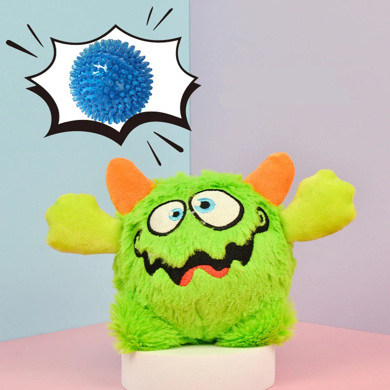 Mjuk Hundleksak i Form av ett Litet Monster med Ljudboll - Slitstark och Rolig