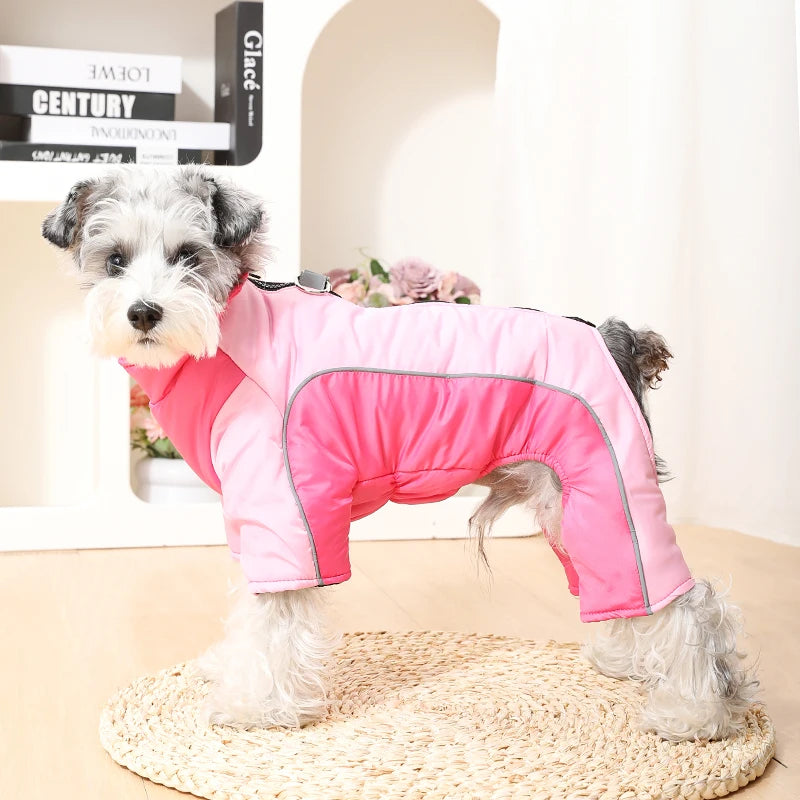 Vinteroverall med D-Ring för Hund & Katt – Varm, Vindtät & Reflekterande för Kalla Promenader