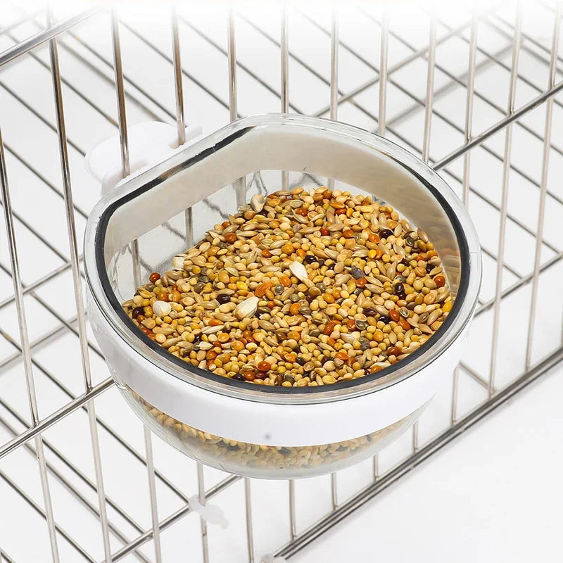 Transparent Foderkopp för Fågel och Smådjur - Avtagbar Design