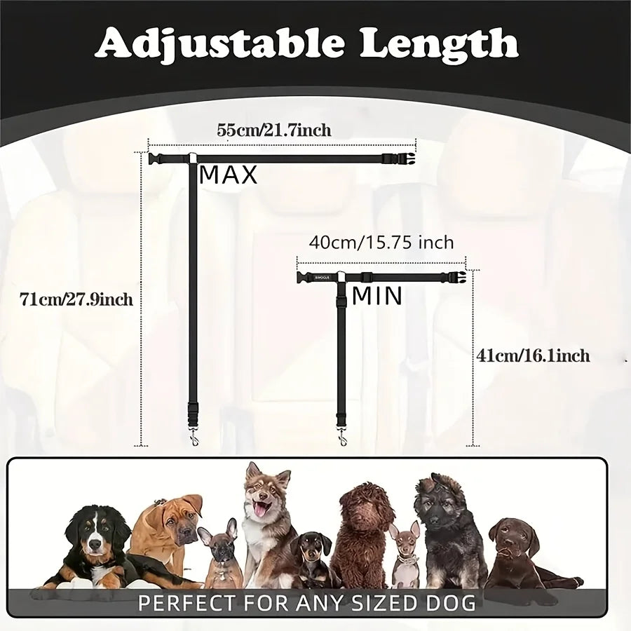Hundsäkerhetsbälte för Bil med Blomma – Justerbart Bälte för Trygg Transport