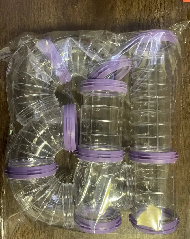 Hamstertunnel Set 4 Delar i Transparent Plast