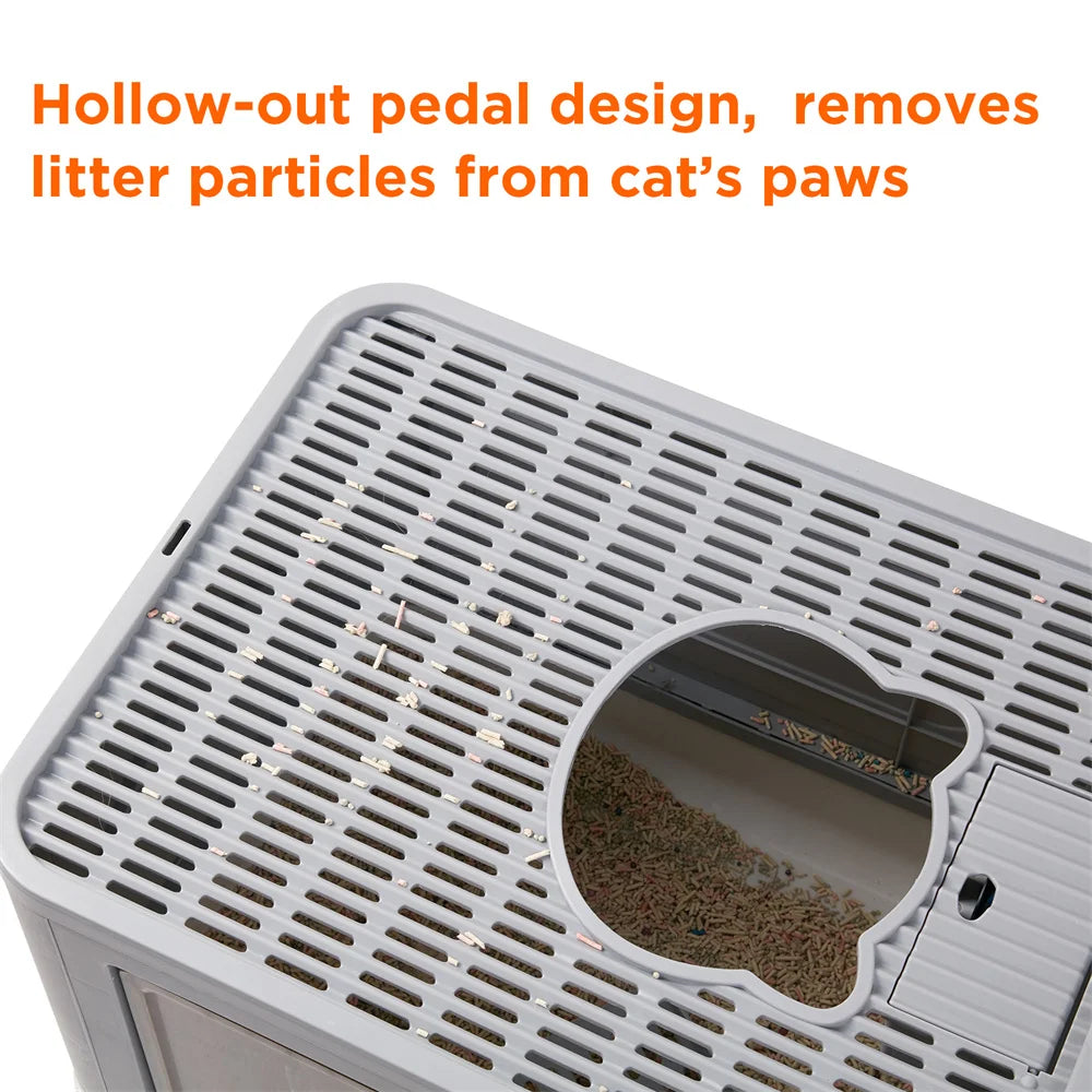 Stor Kattoalett med Lock, Toppingång samt Stor Sidoingång och Utdragbar Låda