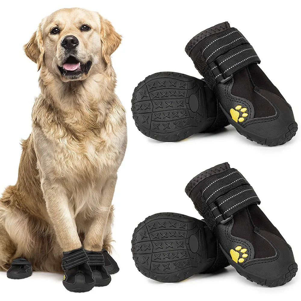 vattentäta hundskor halksäkra gummiskor reflex tasskydd snö värme 4 pack