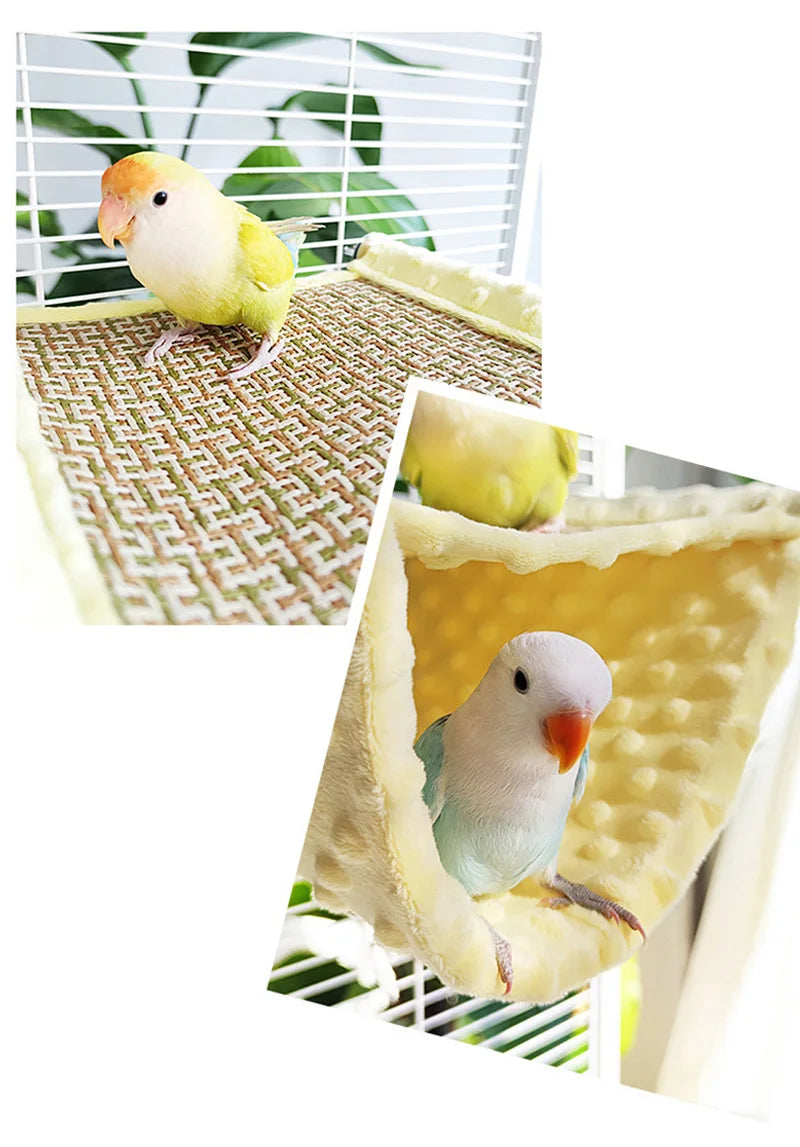 Mjuk Hängmatta i Plysch för Fågel och Smådjur