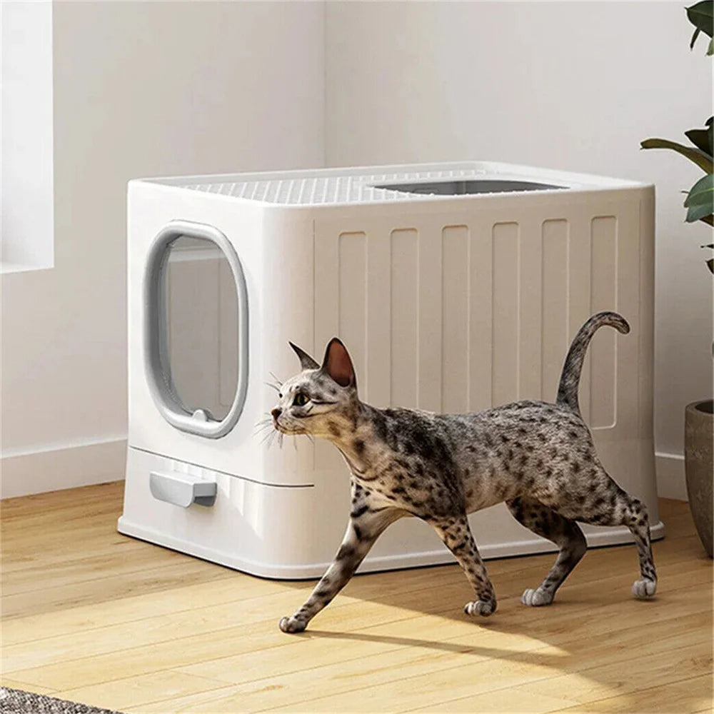 Kattoalett med Lock och Dubbla Ingångar – Front och Topp