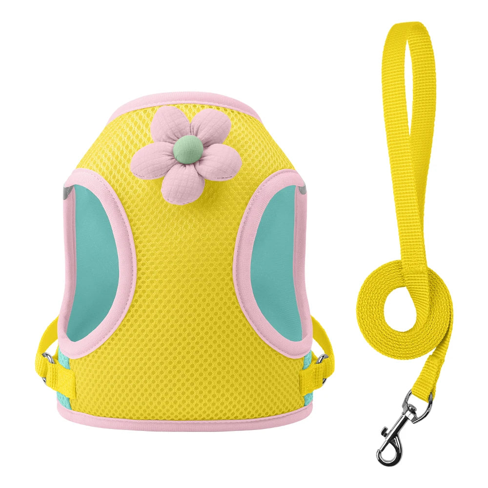 Andasvänlig Hund- och Kattssele med Reflex – Justerbar Meshväst med Koppel för Små och Medelstora Djur