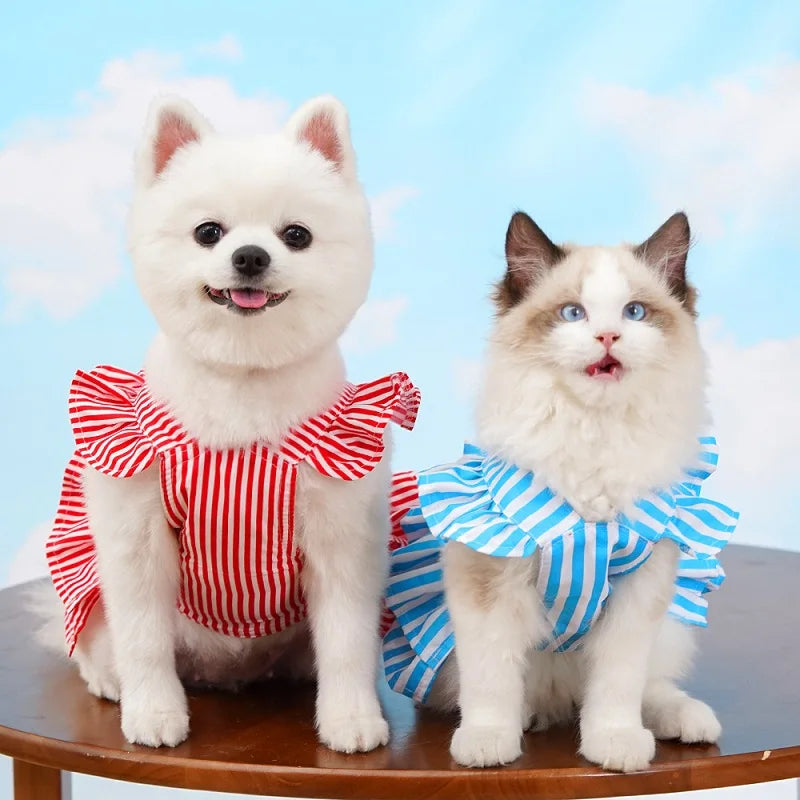 Sommarklänning för Hund och Katt – Söt Seleklänning med Prinsesskjol