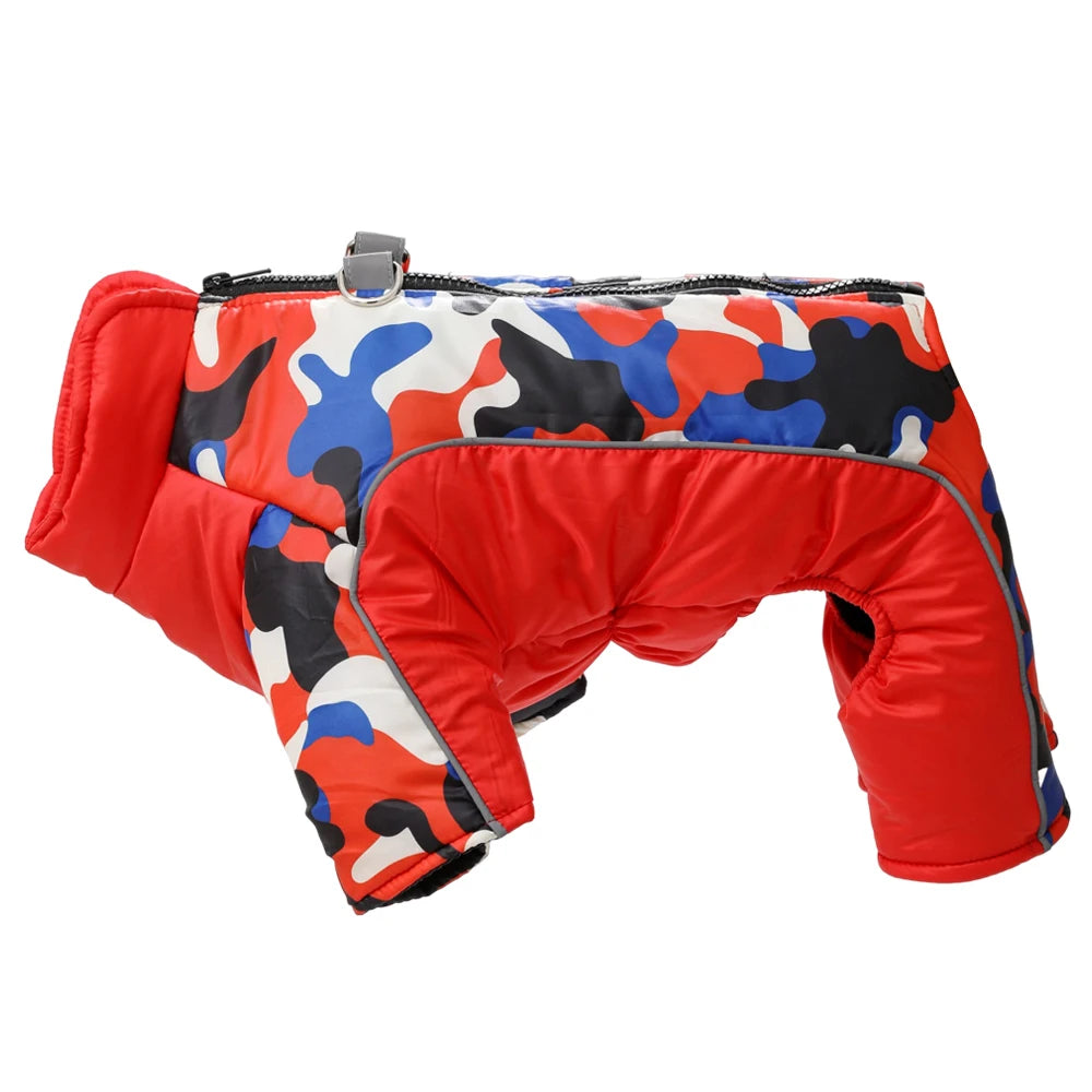 Vinteroverall med D-Ring för Hund & Katt – Varm, Vindtät & Reflekterande för Kalla Promenader