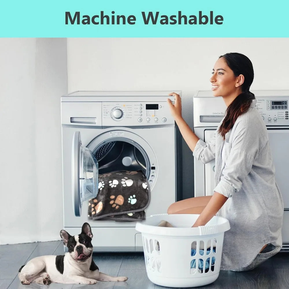 Mjuk Svart Fluffig Filt för Hundar och Katter