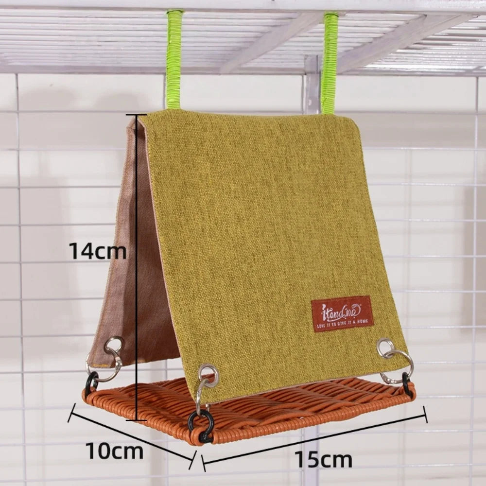 Hängande Fågelbo med Krok och Gunga i Slitstarkt Tyg