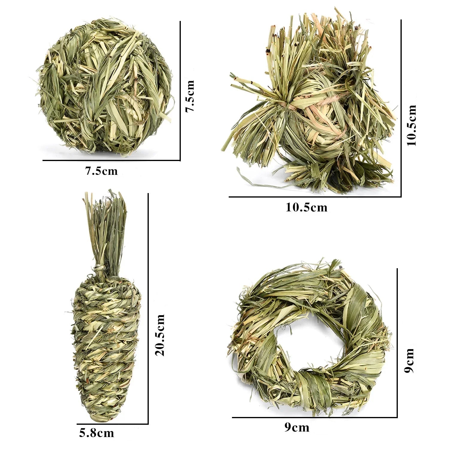 Naturlig Tuggleksak i Gräs för Smådjur – Slipar Tänderna Skonsamt