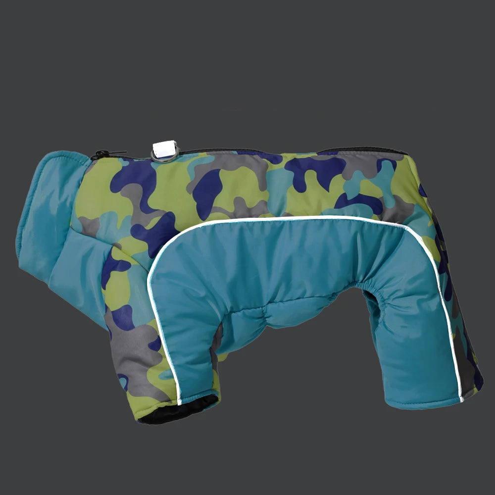 Vinteroverall med D-Ring för Hund & Katt – Varm, Vindtät & Reflekterande för Kalla Promenader