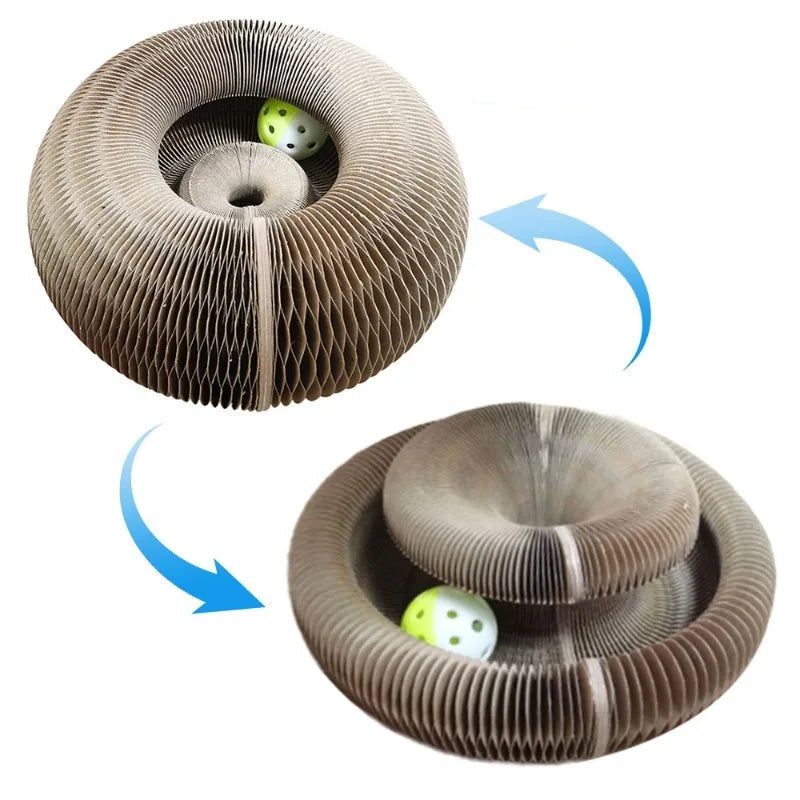 Hopfällbar Rund Kattleksak med Boll och Kattmynta