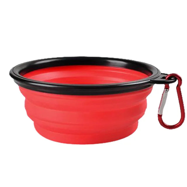 Collapsible Silicone Pet Bowl for Food & Water with Carabiner – Portable & Folding