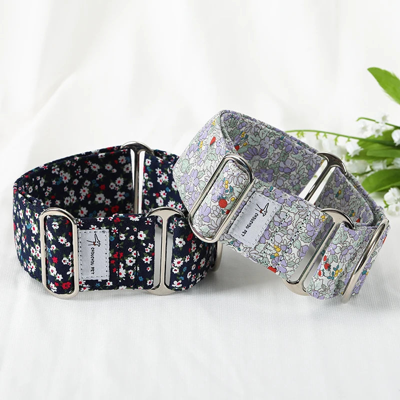 Justerbart Martingale Hundhalsband – Brett, Vadderat & Mönstrat i Bomull