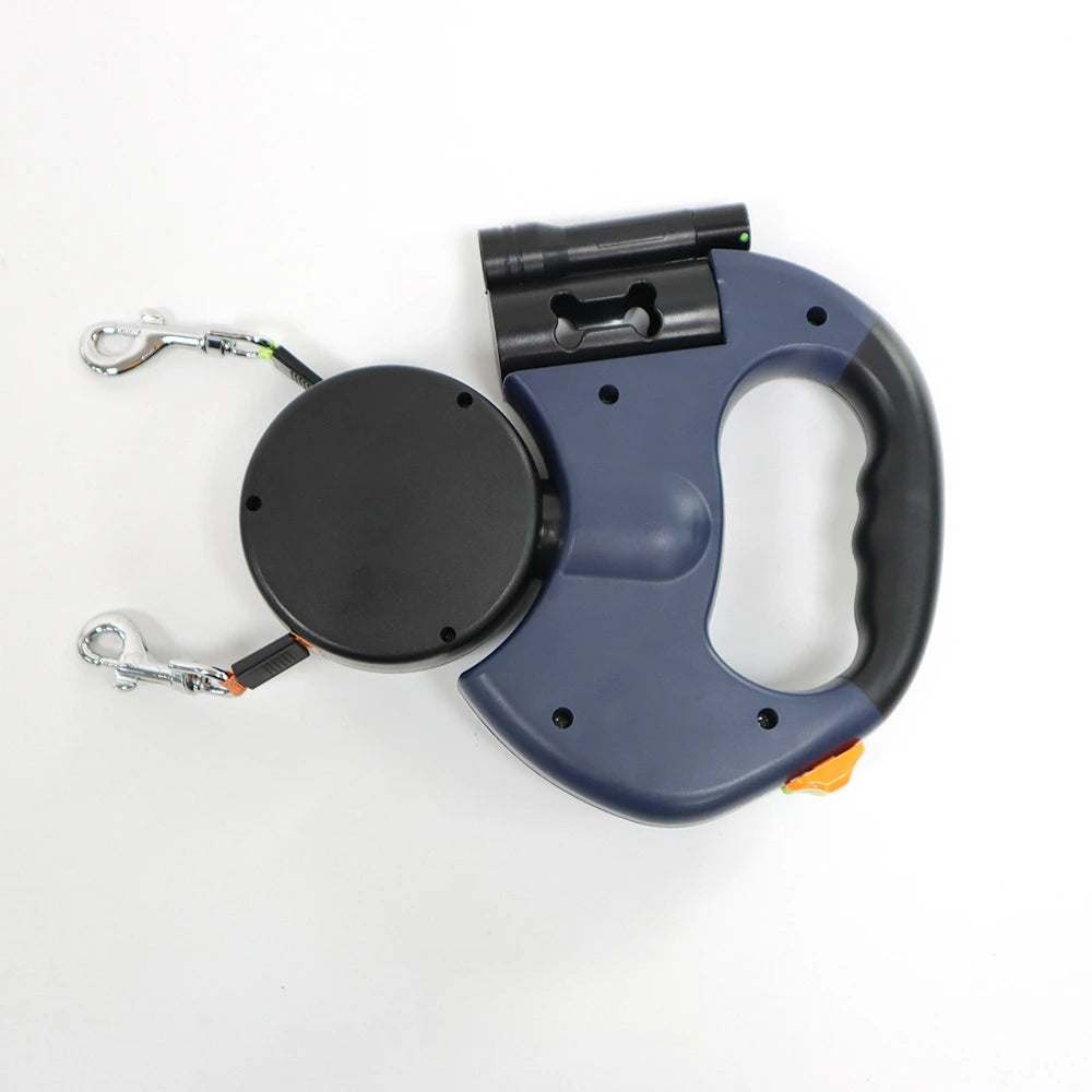 dubbel flexikoppel led lampa promenad två hundar