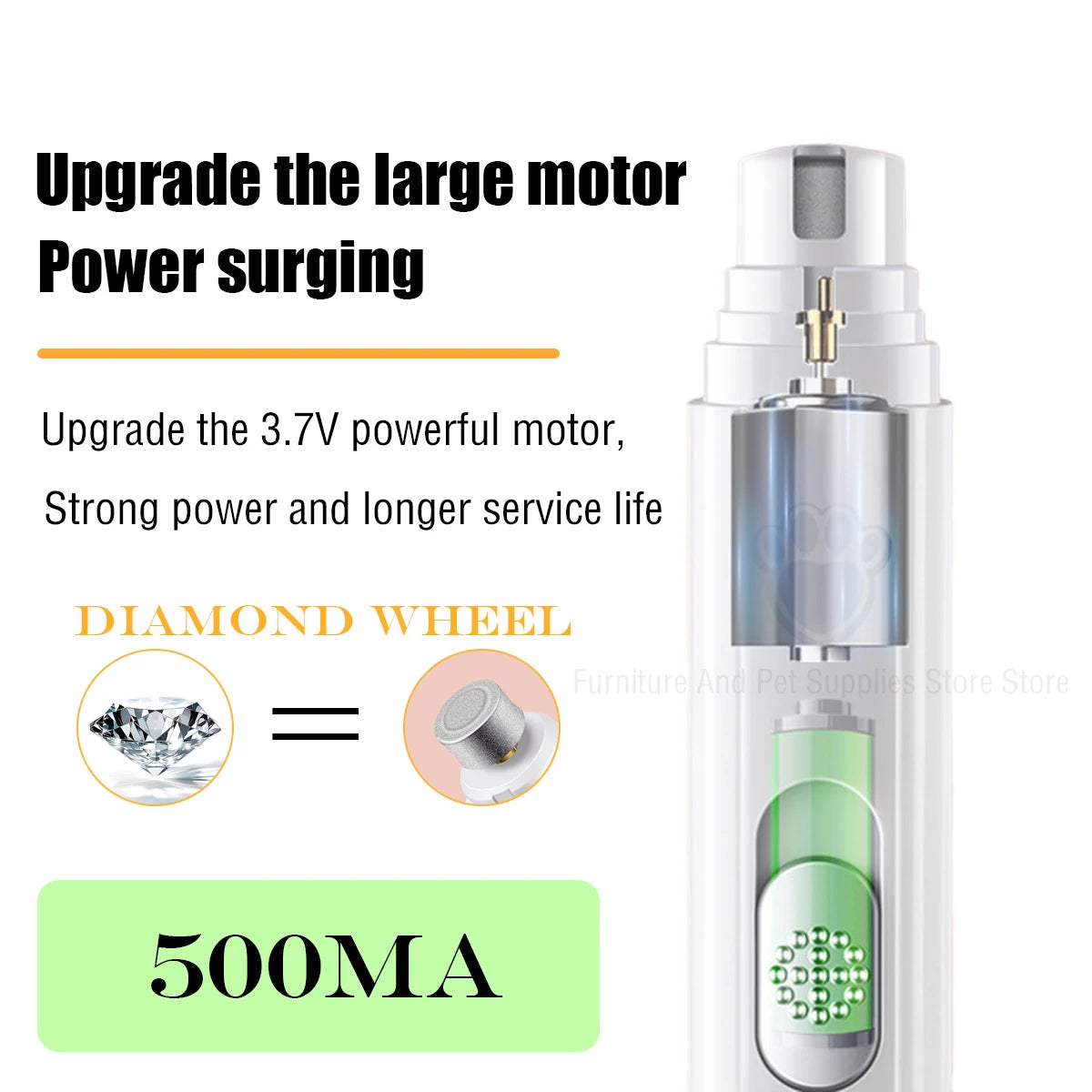 elektrisk hundkloslip usb laddning tyst led ljus 2 hastigheter