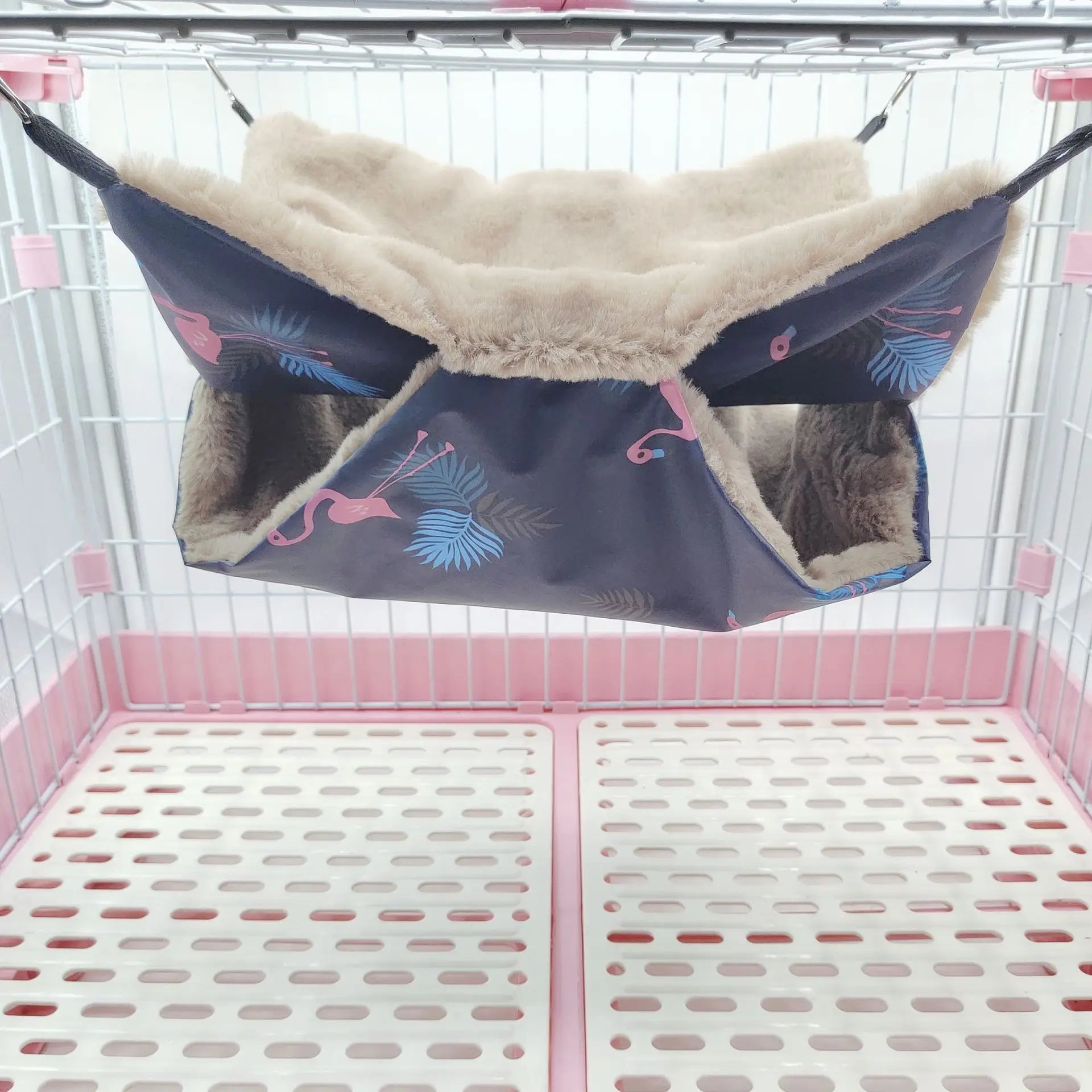 Hängmatta i Plysch för Smådjur Dubbla Lager