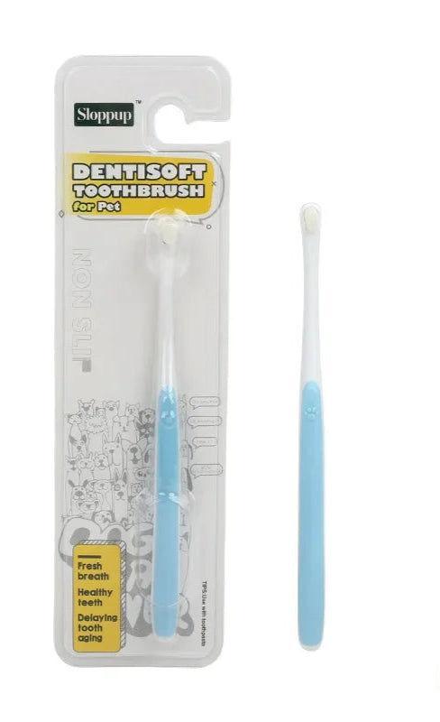 mjuk rund tandborste för hund och katt
