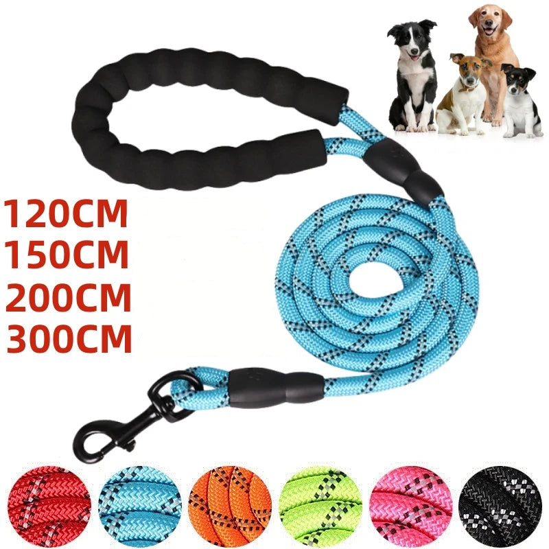 Förstärkt Nylonkoppel med Reflex – Slitstarkt & Bekvämt Hundkoppel i 4 Längder