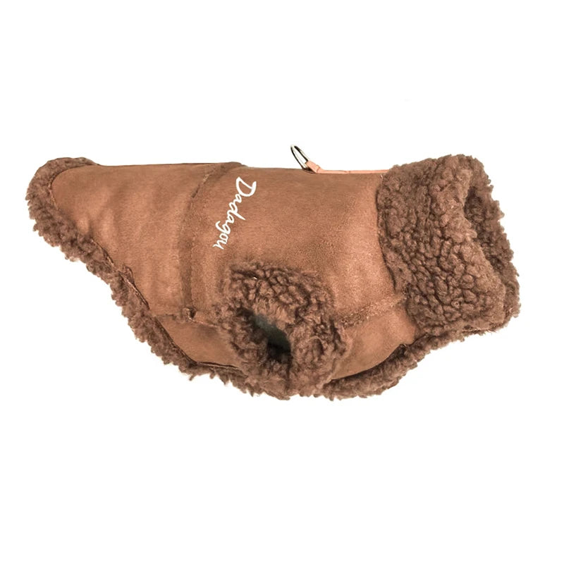 Vinterjacka i Brittisk Stil med D-Ring – Mjuk Fleeceväst för Små till Medelstora Hundar & Katter