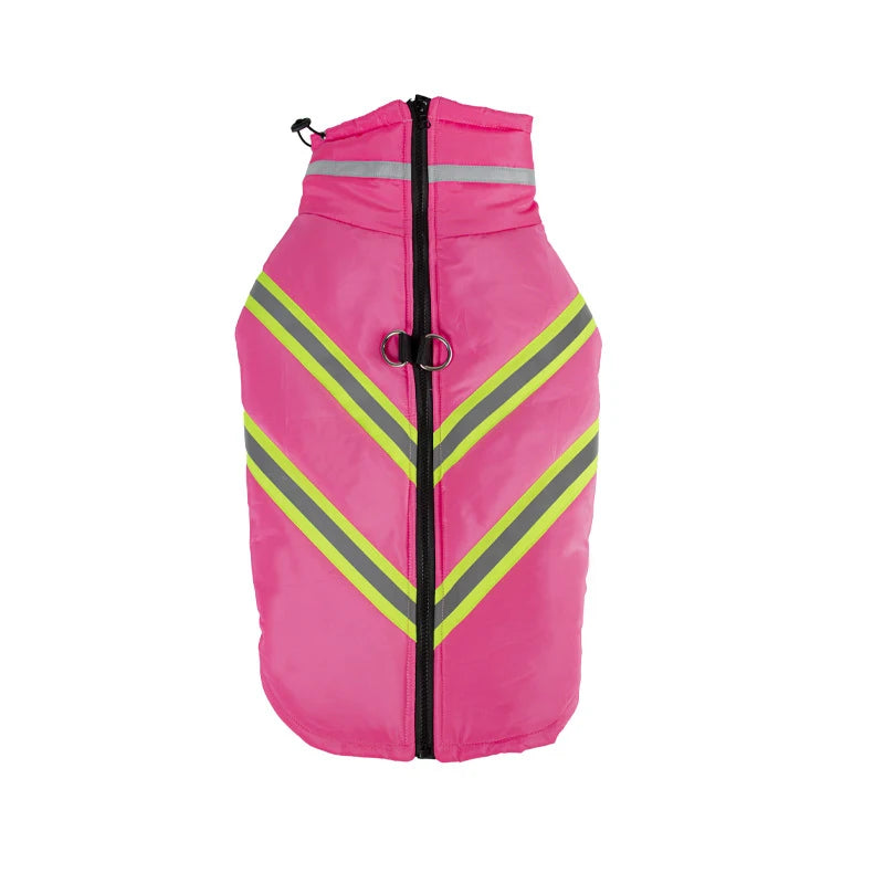 Vattentät & Varm Hundjacka med Reflex – För Små till Stora Hundar i Vinterväder