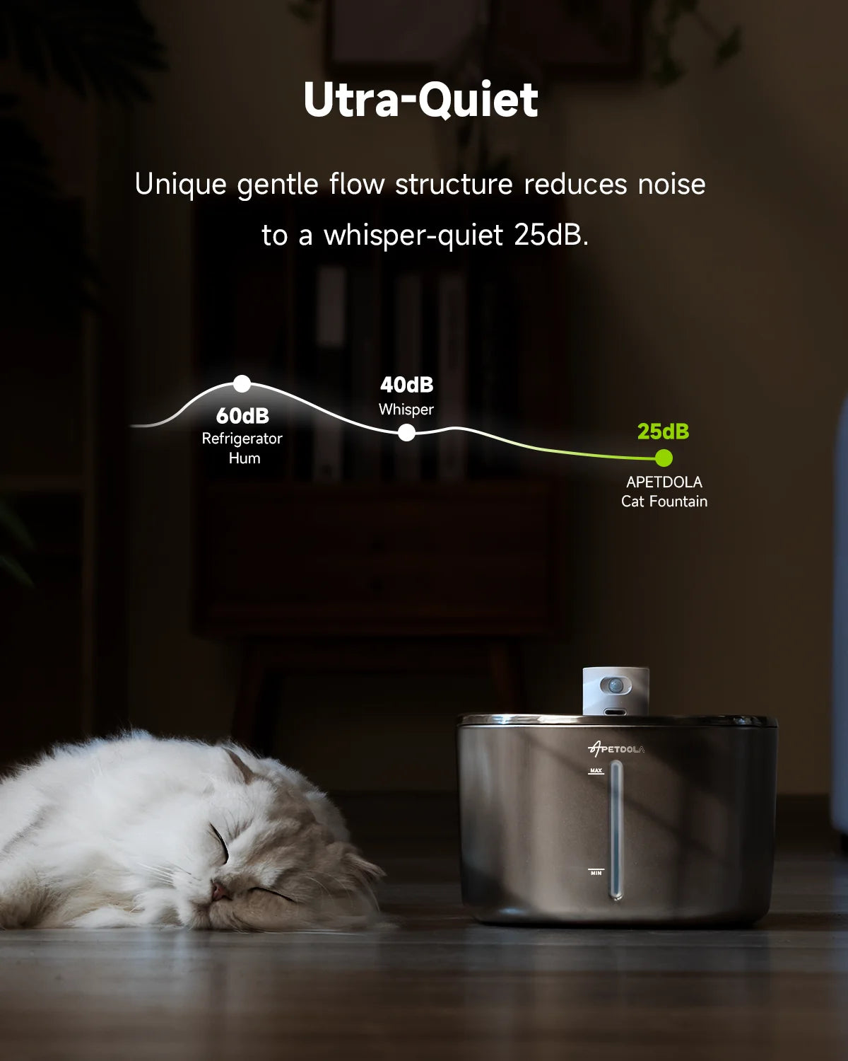 Trådlös Vattenfontän för Katt och Hund 4L – Automatisk Dispenser i Rostfritt Stål med Sensor
