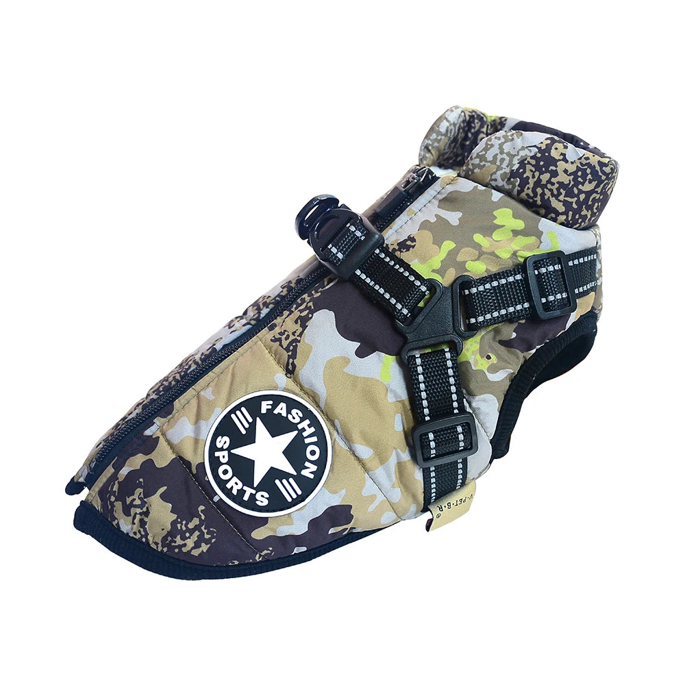 vattentät vinterjacka hund katt med sele varm och justerbar