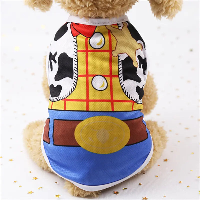 Söt Hundtröja med Tecknat Motiv – Mjuk & Tunn T-shirt för Små Hundar