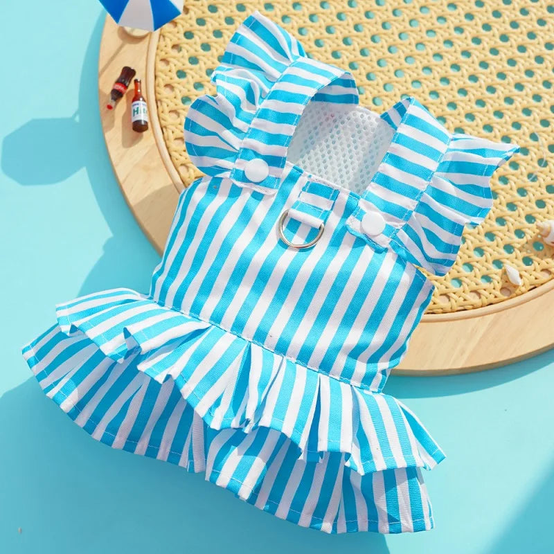 Sommarklänning för Hund och Katt – Söt Seleklänning med Prinsesskjol