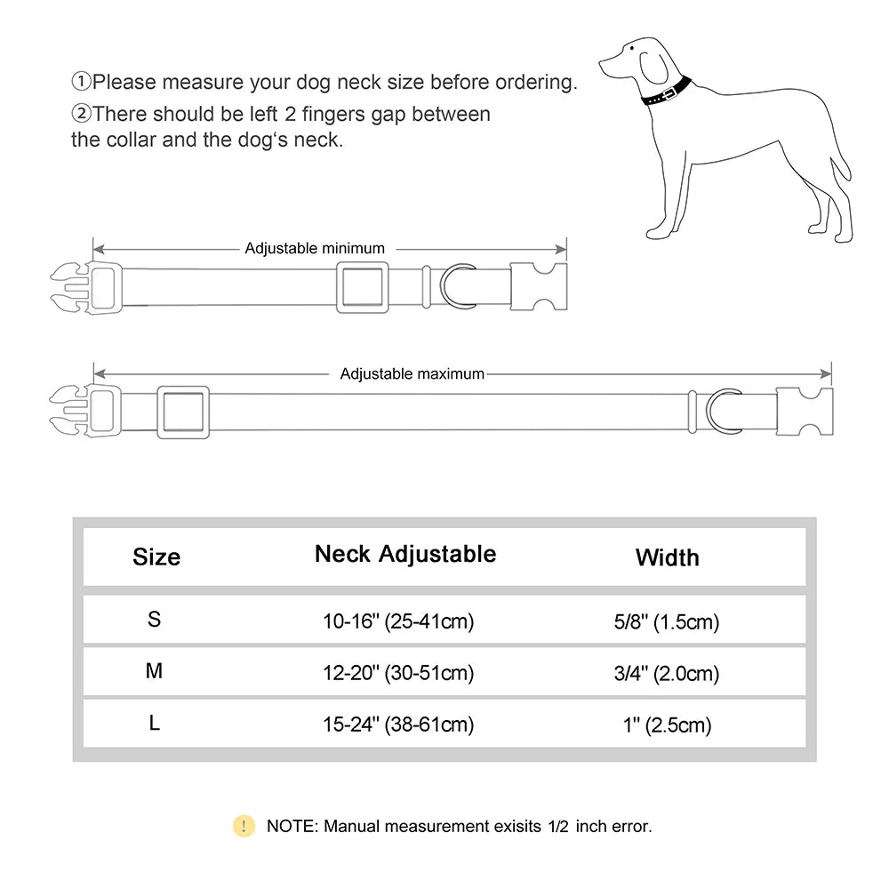 Hundhalsband i Nylon – Justerbart med Dekorativt Tryck