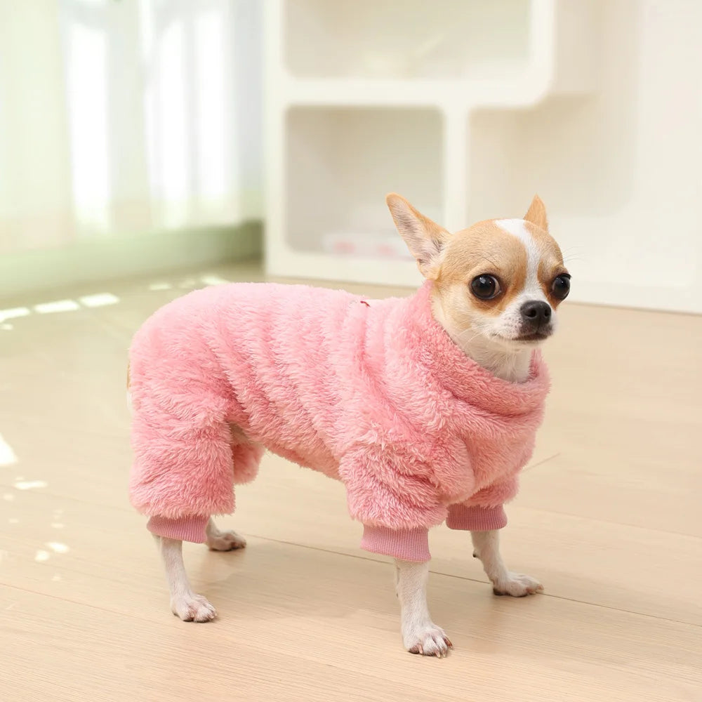 Mjuk och Varm Hundoverall i Fleece – Perfekt för Vintern, Passar Små & Medelstora Hundar och Katter