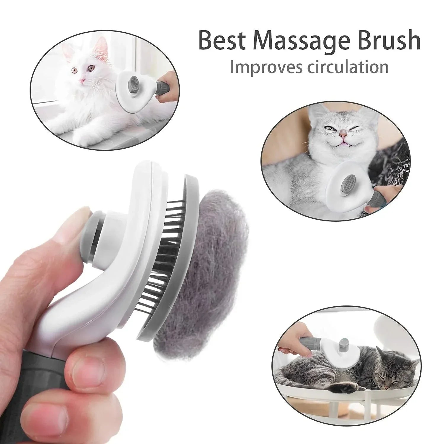 Self-Cleaning Pet Hair Remover Brush – Dog & Cat Grooming Tool