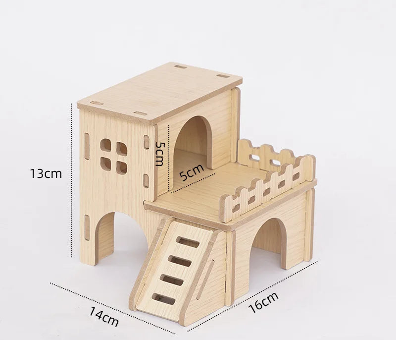Trä­hus för Hamster – Klättervilla och Gömställe