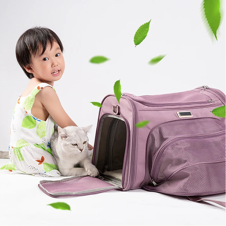 Bärväska för Hund och Katt – Vikbar och Bekväm Transportväska i Miljövänlig Nylon Oxford