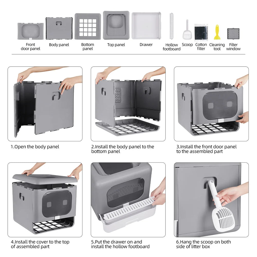 Hopfällbar Kattoalett med Utdragbar Låda