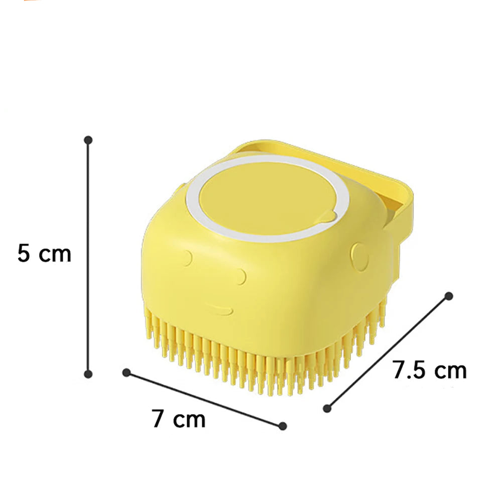 Silikonborste med Schampodispenser – Skonsam 2-i-1 Badborste för Hund & Katt