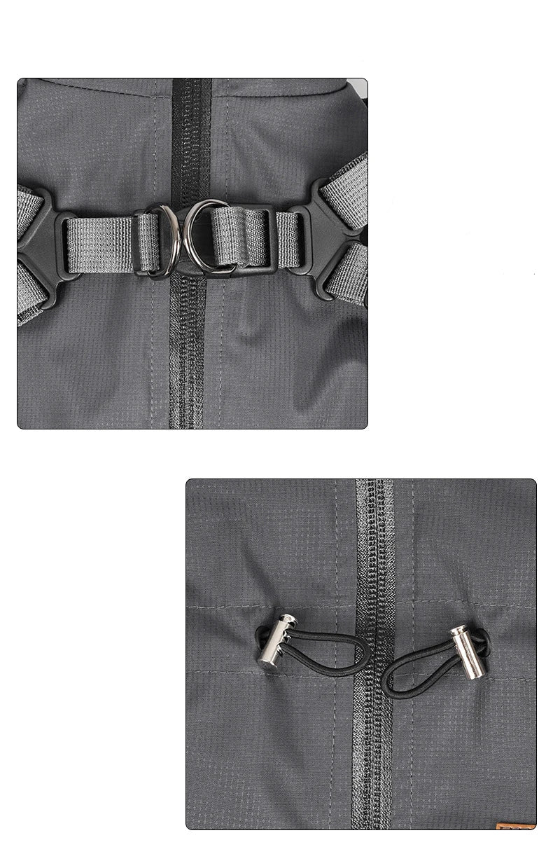 Vattentät Regnoverall med Sele – Fullkroppsskydd för Små Hundar