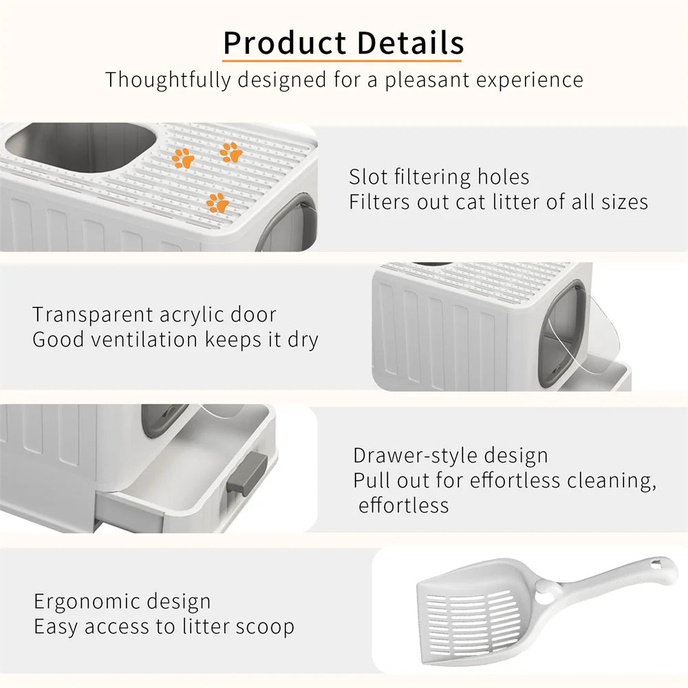 Kattoalett med Lock och Dubbla Ingångar – Front och Topp