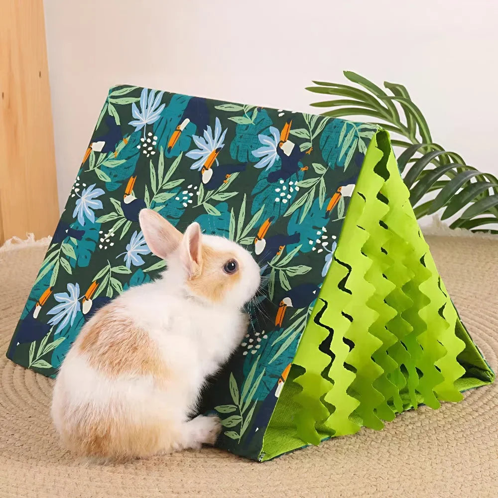 Triangeltält i Bomull för Smådjur Sovplats och Gömställe