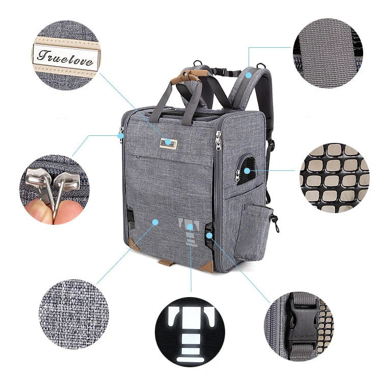 Resväska för Hund & Katt – Andningsbar Husdjursväska för Smådjur