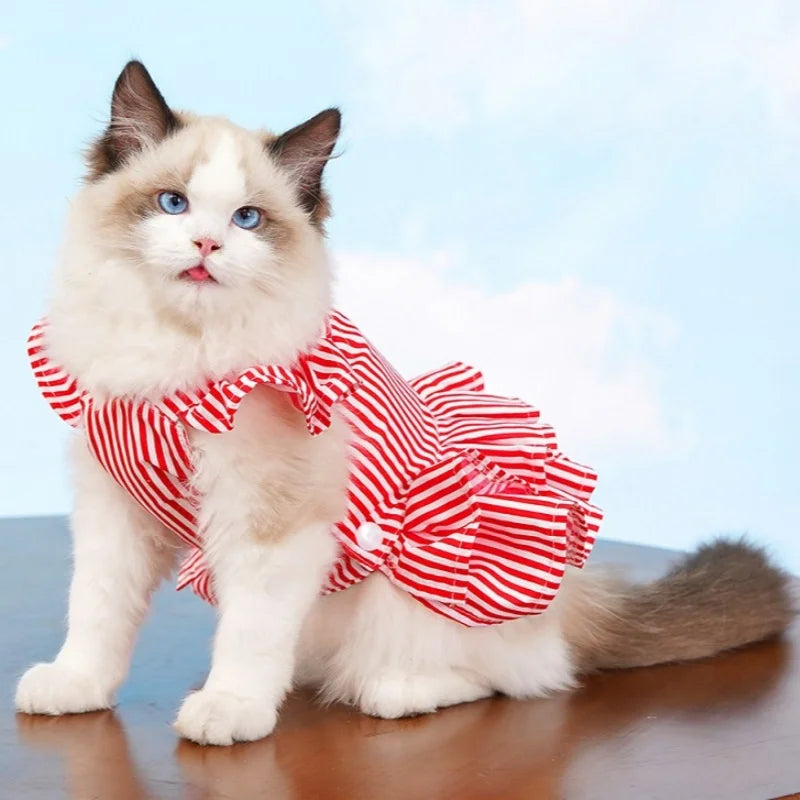 Sommarklänning för Hund och Katt – Söt Seleklänning med Prinsesskjol