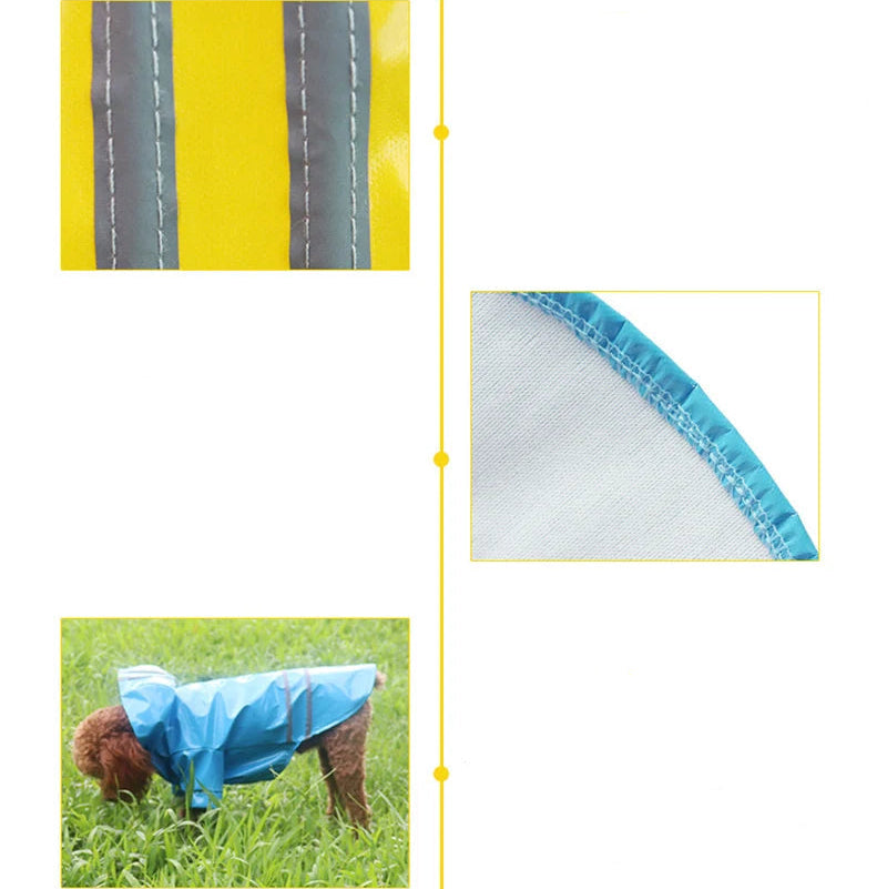 Vattentät Regnponcho för Små Hundar & Katter – Reflekterande Design med Koppelöppning