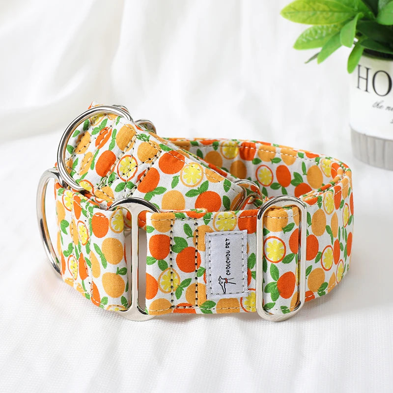 Justerbart Martingale Hundhalsband – Brett, Vadderat & Mönstrat i Bomull