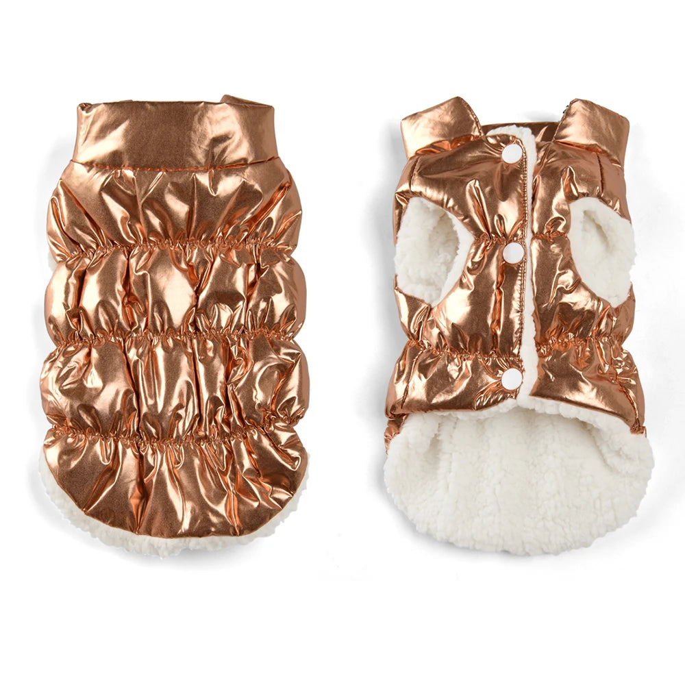 Vattentät och Varm Vinterjacka för Små Hundar och Katter – Fleecefodrad Väst