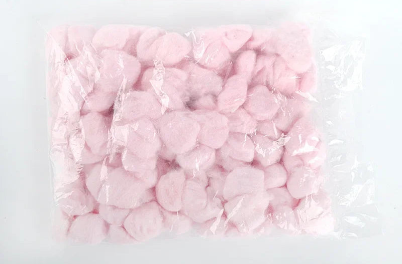 Bomullsbollar för Smådjur – 100 st Färgglada som Bäddmaterial