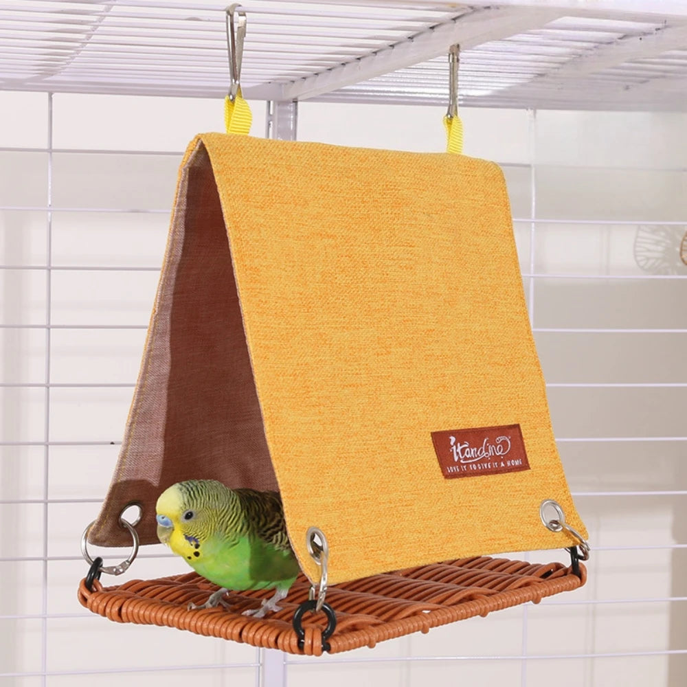 Hängande Fågelbo med Krok och Gunga i Slitstarkt Tyg