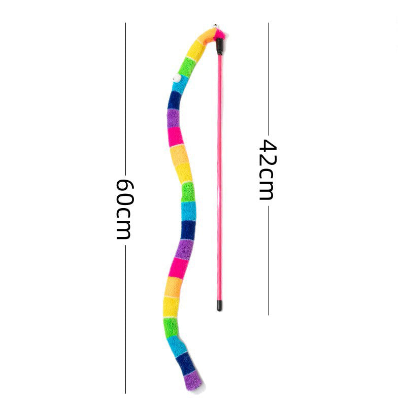 Kattspö med Färgglad Plyschlarv och Bjällra