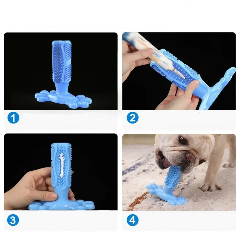 interaktiv tuggleksak hund tandborstleksak gummi med godisdispenser